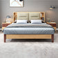 Scandinavian Solid Wood Storage with Rectangular Headboard Bed Frame