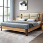 Scandinavian Solid Wood Storage with Rectangular Headboard Bed Frame
