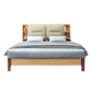Scandinavian Solid Wood Storage with Rectangular Headboard Bed Frame