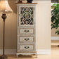 Industrial Rectangle Accent Cabinet with 3 Drawers Distressed Finish Cabinet