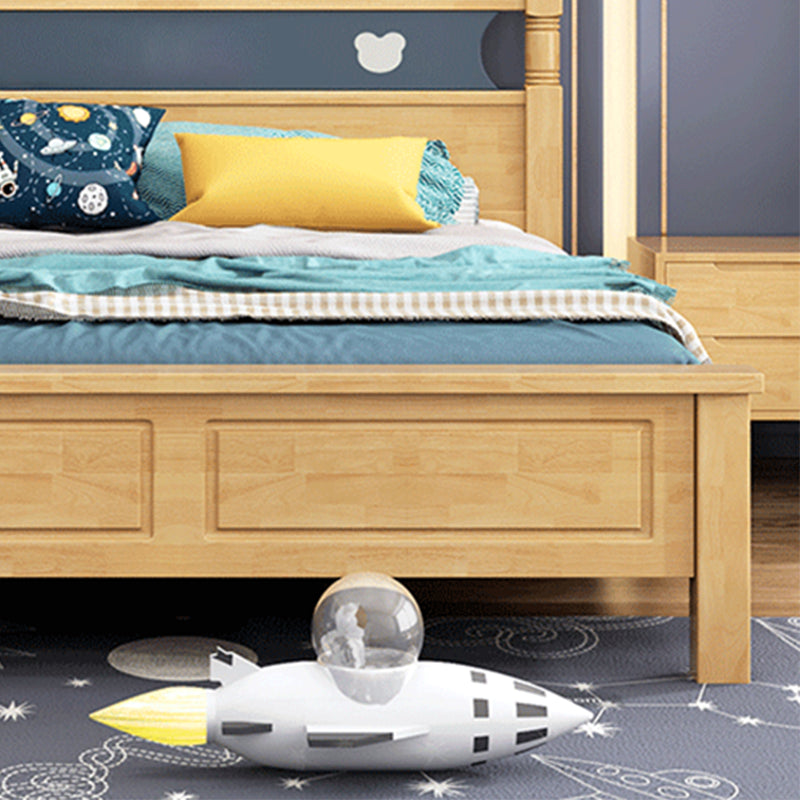 Skandinavische massive Holzmatratze mit Kopfteil Camelback Panel Bettrahmen enthalten