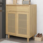 Cabinet d'accent contemporain avec tiroirs et portes en bois massif