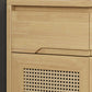 Cabinet d'accent contemporain avec tiroirs et portes en bois massif