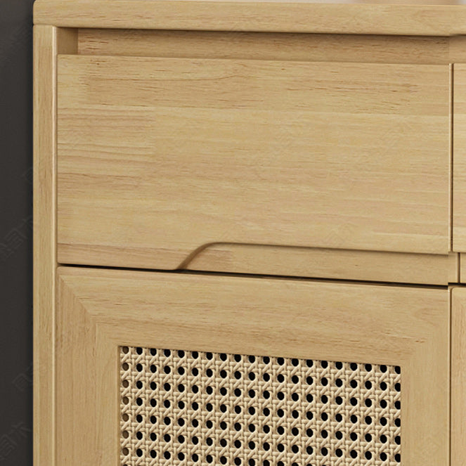 Cabinet d'accent contemporain avec tiroirs et portes en bois massif