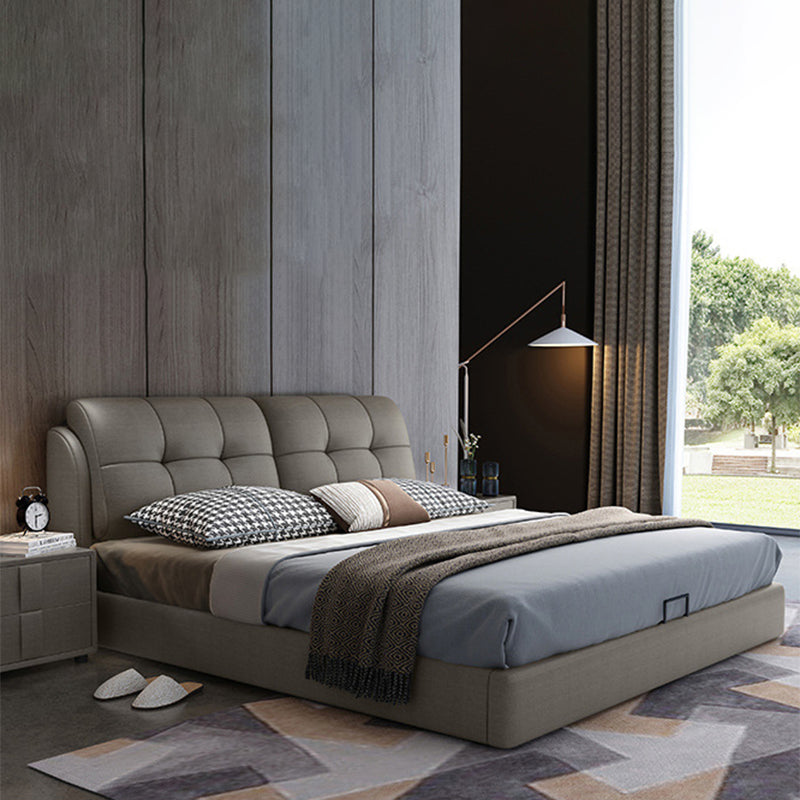 Rangement en bois de pin contemporain avec dossier de tête de tête de rangement