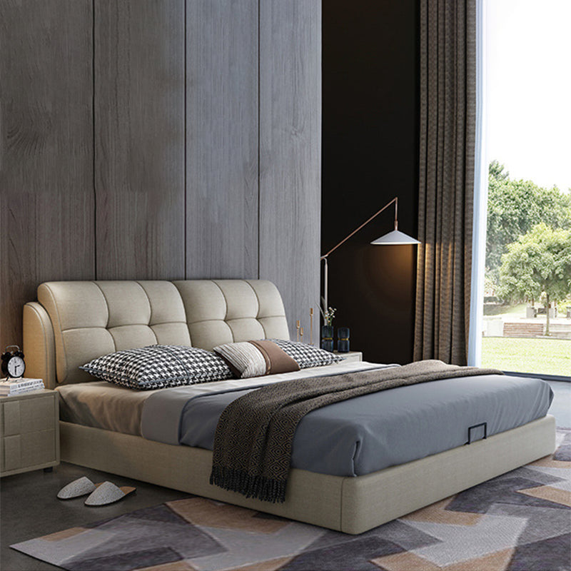 Rangement en bois de pin contemporain avec dossier de tête de tête de rangement