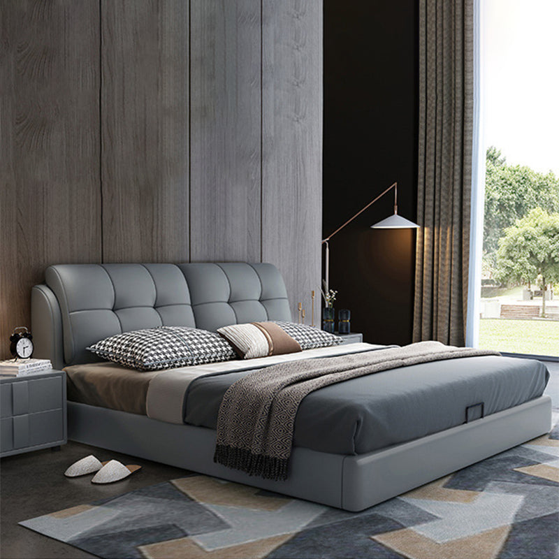 Rangement en bois de pin contemporain avec dossier de tête de tête de rangement