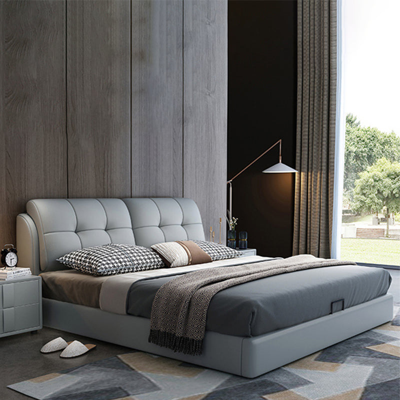 Rangement en bois de pin contemporain avec dossier de tête de tête de rangement