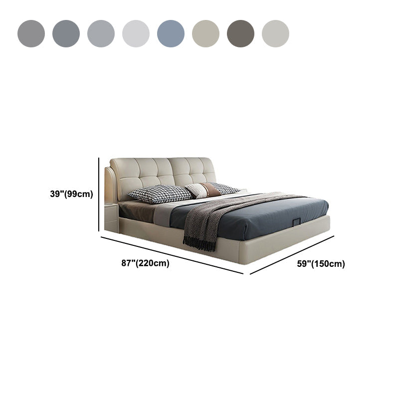 Rangement en bois de pin contemporain avec dossier de tête de tête de rangement