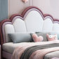 Glam Genuine Leather Standard Bed wood Bed Frame with Upholstered Headboard for Bedroom