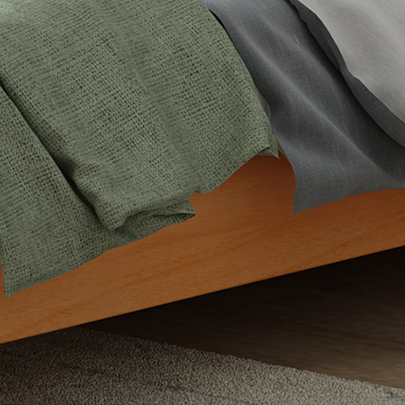 Modern natuurlijk houten paneelbed minimalistisch laag profiel rechthoekig bed