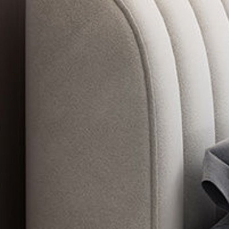 Glam wood Bed Frame Faux Leather Standard Bed with Upholstered Headboard for Bedroom Clearhalo 'Bedroom Furniture' 'Beds' 'furn' 'furn_beds' 'Furniture' 5954201