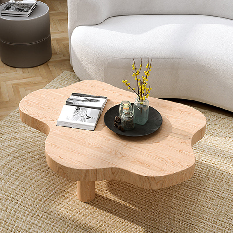 Solid Wood Cloud-Shaped Coffee Table Nordic 3 Legs Cocktail Table Clearhalo 'Coffee & Accent Tables' 'Coffee Tables' 'coffee_tables' 'furn' 'furn_coffee_tables' 'Furniture' 'Living Room Furniture' 5954227