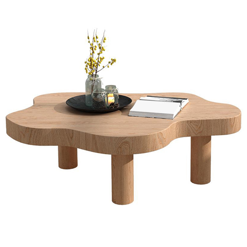 Solid Wood Cloud-Shaped Coffee Table Nordic 3 Legs Cocktail Table Clearhalo 'Coffee & Accent Tables' 'Coffee Tables' 'coffee_tables' 'furn' 'furn_coffee_tables' 'Furniture' 'Living Room Furniture' 5954229