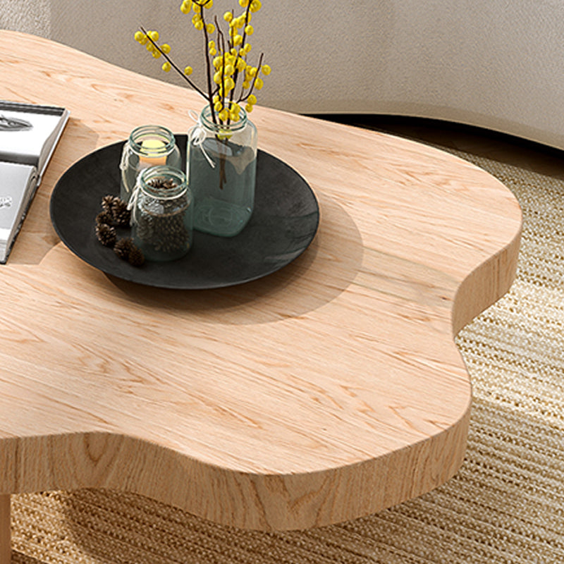 Solid Wood Cloud-Shaped Coffee Table Nordic 3 Legs Cocktail Table Clearhalo 'Coffee & Accent Tables' 'Coffee Tables' 'coffee_tables' 'furn' 'furn_coffee_tables' 'Furniture' 'Living Room Furniture' 5954230