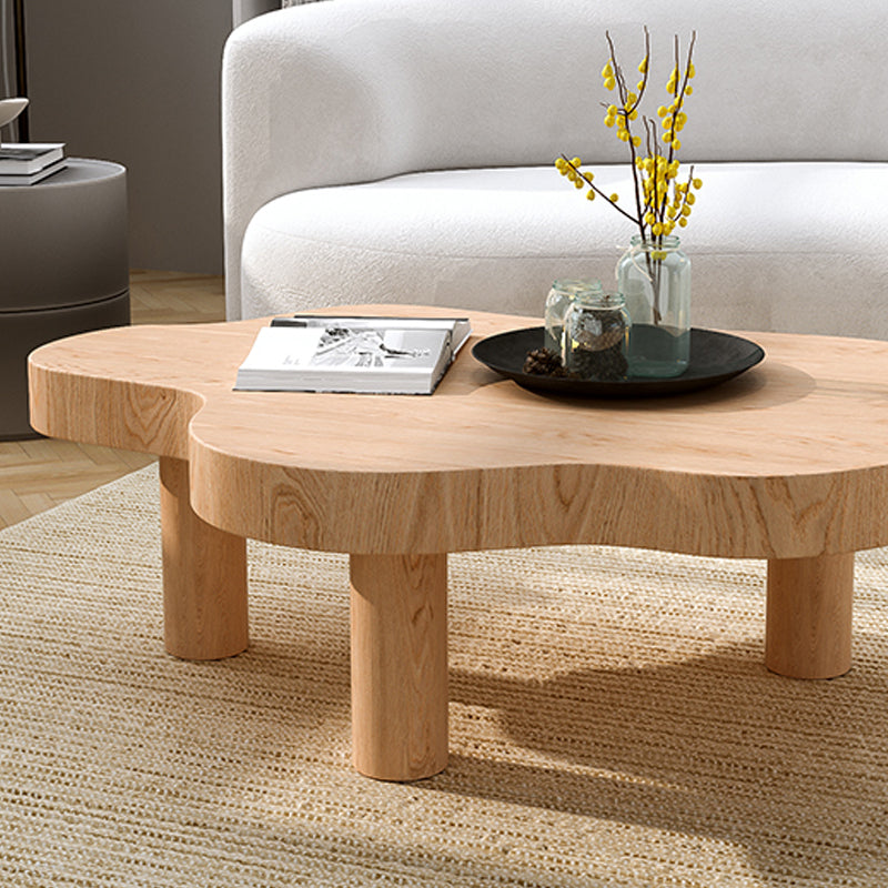 Solid Wood Cloud-Shaped Coffee Table Nordic 3 Legs Cocktail Table Clearhalo 'Coffee & Accent Tables' 'Coffee Tables' 'coffee_tables' 'furn' 'furn_coffee_tables' 'Furniture' 'Living Room Furniture' 5954234