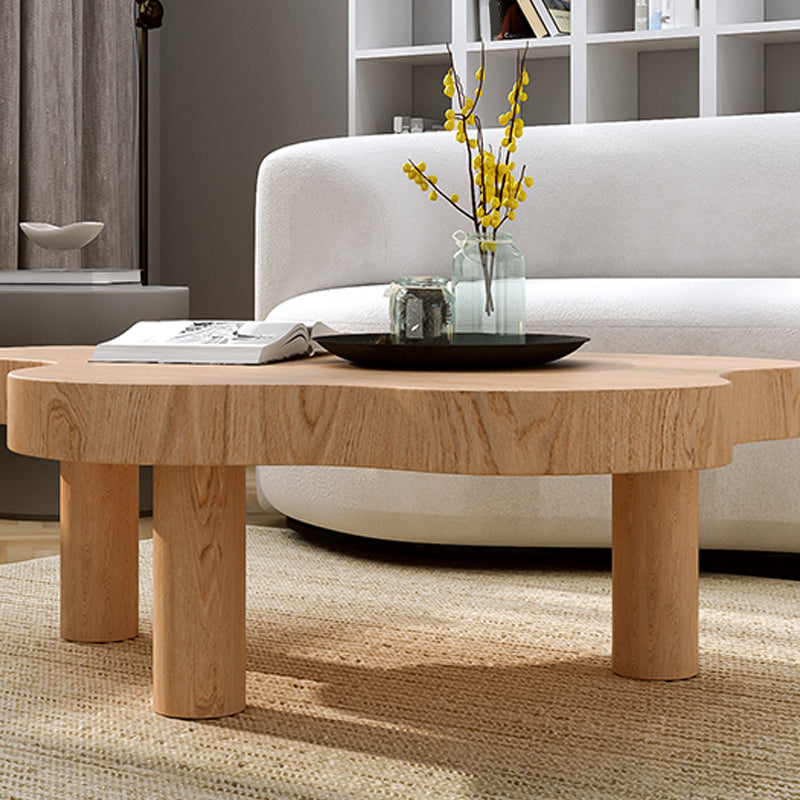 Solid Wood Cloud-Shaped Coffee Table Nordic 3 Legs Cocktail Table Clearhalo 'Coffee & Accent Tables' 'Coffee Tables' 'coffee_tables' 'furn' 'furn_coffee_tables' 'Furniture' 'Living Room Furniture' 5954236