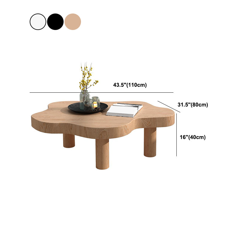 Solid Wood Cloud-Shaped Coffee Table Nordic 3 Legs Cocktail Table Clearhalo 'Coffee & Accent Tables' 'Coffee Tables' 'coffee_tables' 'furn' 'furn_coffee_tables' 'Furniture' 'Living Room Furniture' 5954237