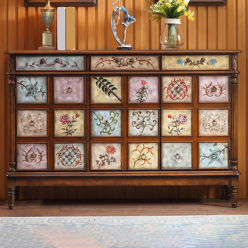 長方形の産業アクセントキャビネットウッドノブキャビネットの引き出し付き