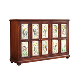 Industrial Rectangle Accent Cabinet Wood Knobs Cabinet with Doors