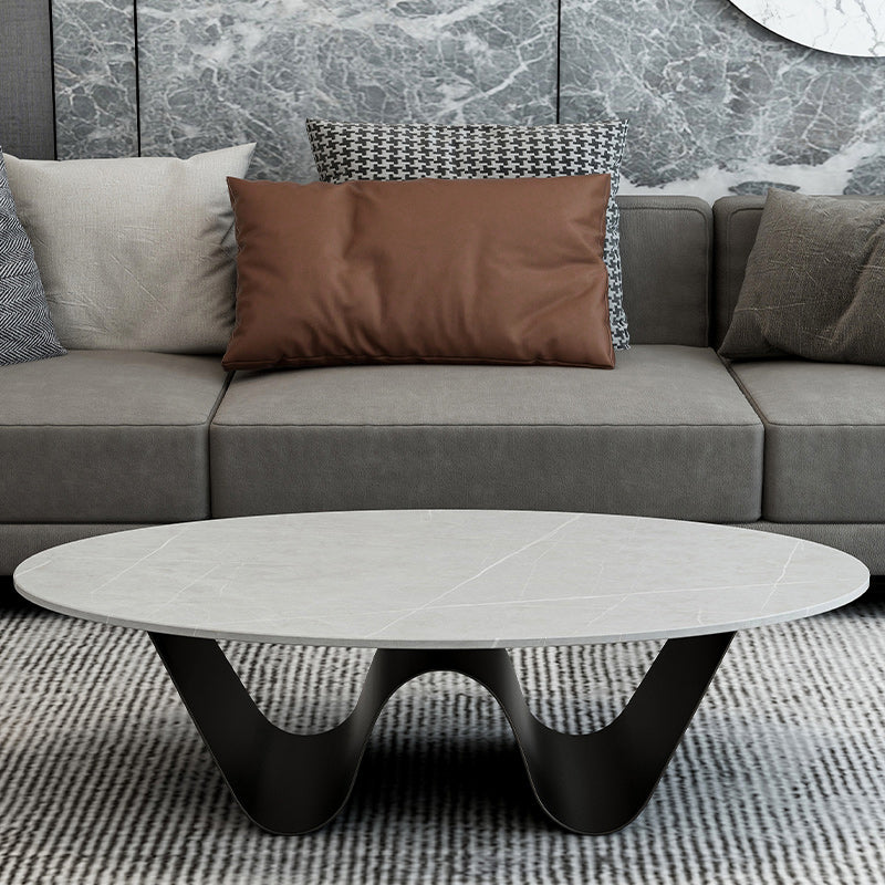 Glam Abstracts Cocktail Table Oval Coffee Cocktail Table for Home Clearhalo 'Coffee & Accent Tables' 'Coffee Tables' 'coffee_tables' 'furn' 'furn_coffee_tables' 'Furniture' 'Living Room Furniture' 5954329