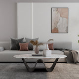 Glam Abstracts Cocktail Table Oval Coffee Cocktail Table for Home Clearhalo 'Coffee & Accent Tables' 'Coffee Tables' 'coffee_tables' 'furn' 'furn_coffee_tables' 'Furniture' 'Living Room Furniture' 5954330