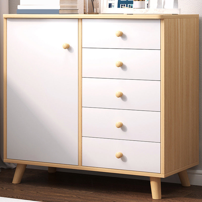 Modern Rectangle Accent Cabinet Wood Knobs Cabinet with Drawer 31"L x 13"W x 35"H Clearhalo 'Cabinets & Chests' 'cabinets_chests' 'furn' 'furn_cabinets_chests' 'Furniture' 'Living Room Furniture' 5954344