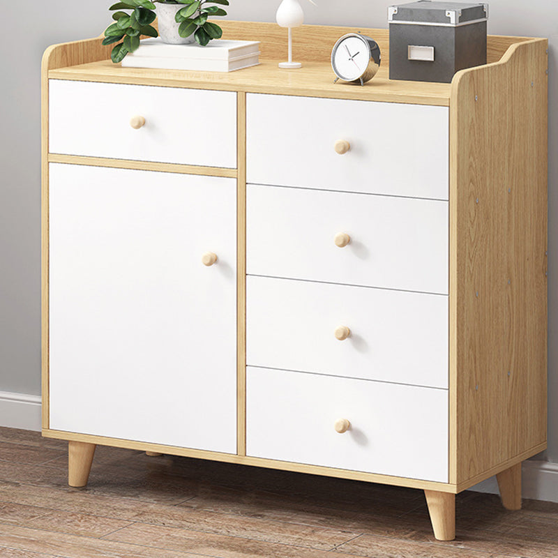 Modern Rectangle Accent Cabinet Wood Knobs Cabinet with Drawer 31"L x 15"W x 33"H Clearhalo 'Cabinets & Chests' 'cabinets_chests' 'furn' 'furn_cabinets_chests' 'Furniture' 'Living Room Furniture' 5954354