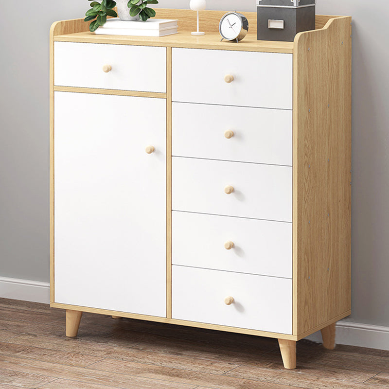 Modern Rectangle Accent Cabinet Wood Knobs Cabinet with Drawer 31"L x 15"W x 39"H Clearhalo 'Cabinets & Chests' 'cabinets_chests' 'furn' 'furn_cabinets_chests' 'Furniture' 'Living Room Furniture' 5954356