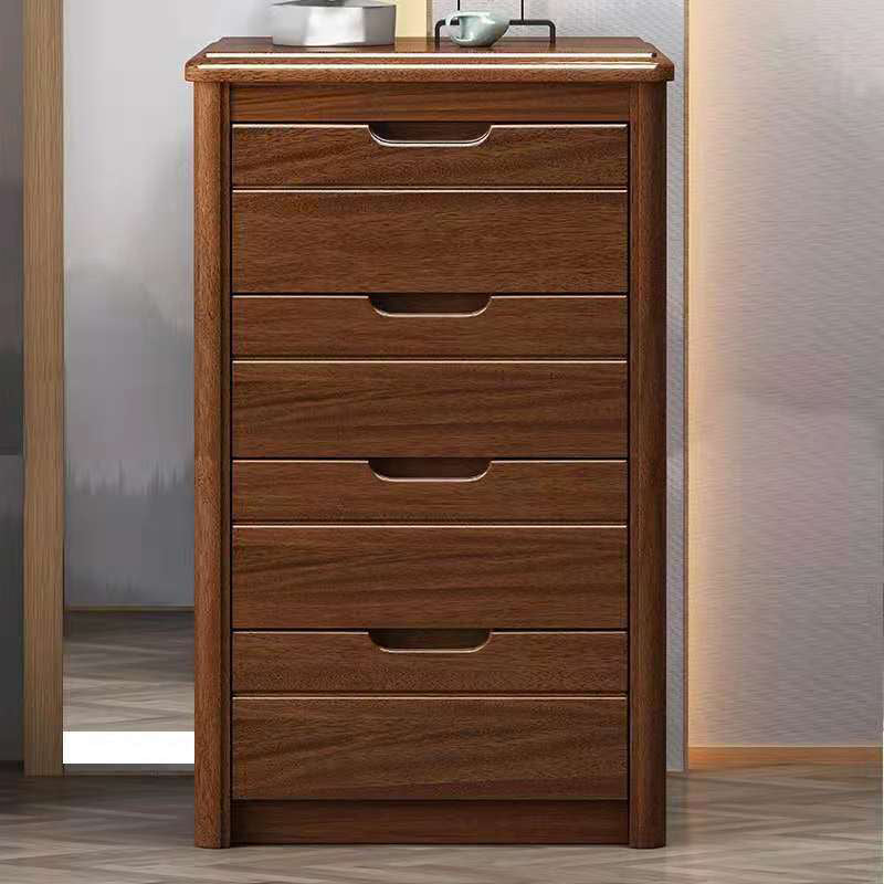 Modern Rectangle Side Cabinet Soft Close Drawers Wood Storage Cabinet 19.7"L x 15.7"W x 32.7"H Nut-Brown Clearhalo 'Cabinets & Chests' 'cabinets_chests' 'furn' 'furn_cabinets_chests' 'Furniture' 'Living Room Furniture' 5954423