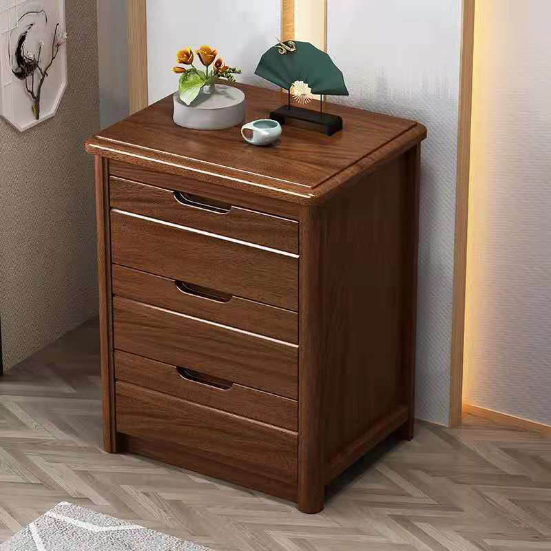 Modern Rectangle Side Cabinet Soft Close Drawers Wood Storage Cabinet 17.7"L x 15.7"W x 26.4"H Nut-Brown Clearhalo 'Cabinets & Chests' 'cabinets_chests' 'furn' 'furn_cabinets_chests' 'Furniture' 'Living Room Furniture' 5954424