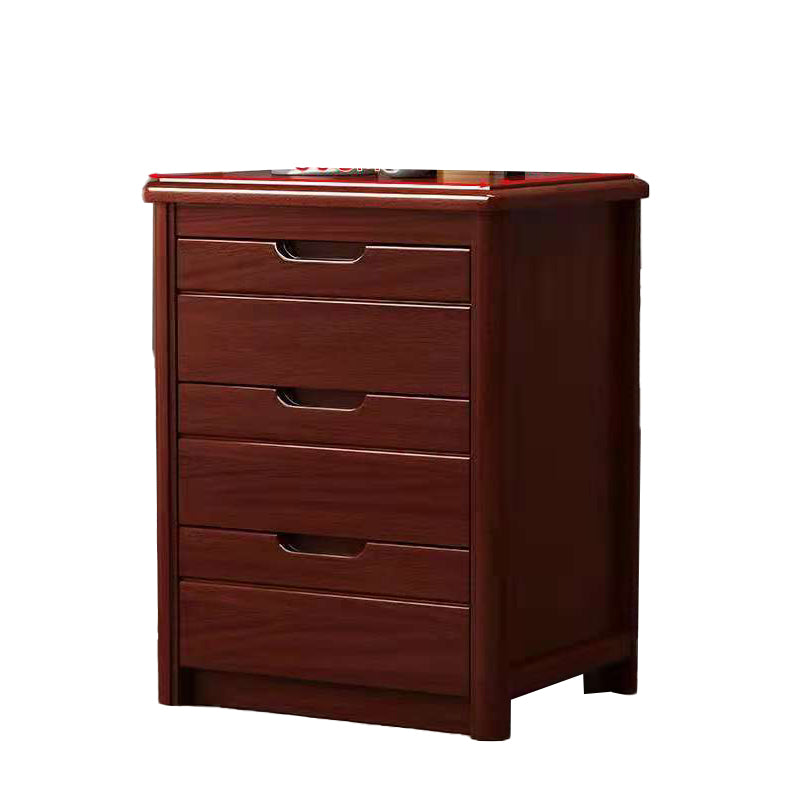 Modern Rectangle Side Cabinet Soft Close Drawers Wood Storage Cabinet Red Brown Clearhalo 'Cabinets & Chests' 'cabinets_chests' 'furn' 'furn_cabinets_chests' 'Furniture' 'Living Room Furniture' 5954435