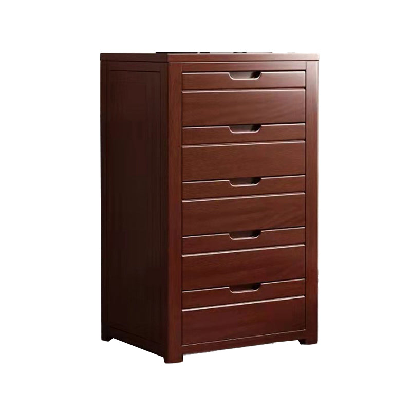 Modern Rectangle Side Cabinet Soft Close Drawers Wood Storage Cabinet 24"L x 18"W x 39"H Red Brown Clearhalo 'Cabinets & Chests' 'cabinets_chests' 'furn' 'furn_cabinets_chests' 'Furniture' 'Living Room Furniture' 5954437