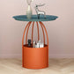 Mid-Century Modern Pedestal Coffee Table Iron Coffee Cocktail Table for Home Blue Clearhalo 'Coffee & Accent Tables' 'Coffee Tables' 'coffee_tables' 'furn' 'furn_coffee_tables' 'Furniture' 'Living Room Furniture' 5954486