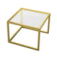 Contemporary Square Nesting Coffee Table Set with Glass Top and Iron Base