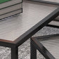 Contemporary Square Nesting Coffee Table Set with Glass Top and Iron Base