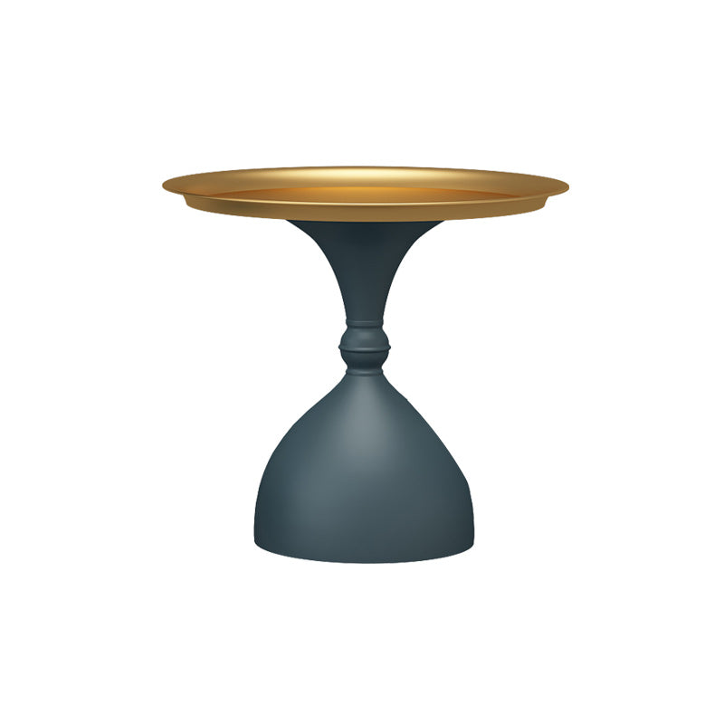 Mid-Century Modern Iron Coffee Cocktail Table Pedestal Cocktail Table for Living Room 20"L x 20"W x 18"H Blue Gold Clearhalo 'Coffee & Accent Tables' 'Coffee Tables' 'coffee_tables' 'furn' 'furn_coffee_tables' 'Furniture' 'Living Room Furniture' 5954525