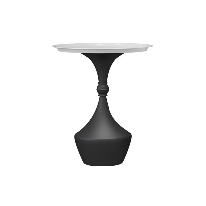 Mid-Century Modern Iron Coffee Cocktail Table Pedestal Cocktail Table for Living Room 19.7"L x 19.7"W x 26.8"H Black White Clearhalo 'Coffee & Accent Tables' 'Coffee Tables' 'coffee_tables' 'furn' 'furn_coffee_tables' 'Furniture' 'Living Room Furniture' 5954527