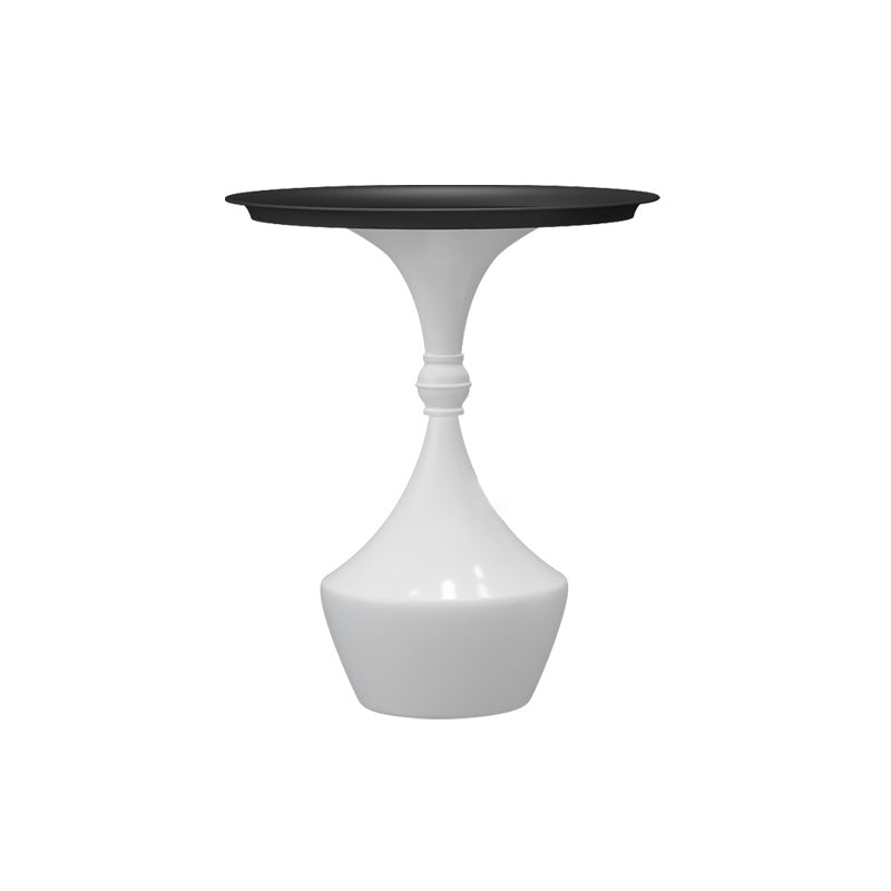 Mid-Century Modern Iron Coffee Cocktail Table Pedestal Cocktail Table for Living Room 19.7"L x 19.7"W x 26.8"H White Black Clearhalo 'Coffee & Accent Tables' 'Coffee Tables' 'coffee_tables' 'furn' 'furn_coffee_tables' 'Furniture' 'Living Room Furniture' 5954528