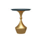 Mid-Century Modern Iron Coffee Cocktail Table Pedestal Cocktail Table for Living Room 19.7"L x 19.7"W x 26.8"H Gold Blue Clearhalo 'Coffee & Accent Tables' 'Coffee Tables' 'coffee_tables' 'furn' 'furn_coffee_tables' 'Furniture' 'Living Room Furniture' 5954532