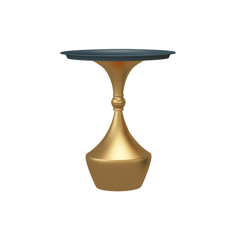 Mid-Century Modern Iron Coffee Cocktail Table Pedestal Cocktail Table for Living Room 19.7"L x 19.7"W x 26.8"H Gold Blue Clearhalo 'Coffee & Accent Tables' 'Coffee Tables' 'coffee_tables' 'furn' 'furn_coffee_tables' 'Furniture' 'Living Room Furniture' 5954532