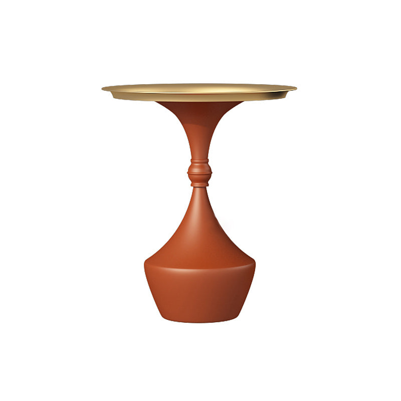 Mid-Century Modern Iron Coffee Cocktail Table Pedestal Cocktail Table for Living Room 19.7"L x 19.7"W x 26.8"H Orange Gold Clearhalo 'Coffee & Accent Tables' 'Coffee Tables' 'coffee_tables' 'furn' 'furn_coffee_tables' 'Furniture' 'Living Room Furniture' 5954534