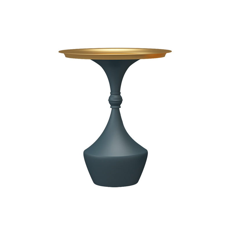 Mid-Century Modern Iron Coffee Cocktail Table Pedestal Cocktail Table for Living Room 19.7"L x 19.7"W x 26.8"H Blue Gold Clearhalo 'Coffee & Accent Tables' 'Coffee Tables' 'coffee_tables' 'furn' 'furn_coffee_tables' 'Furniture' 'Living Room Furniture' 5954536