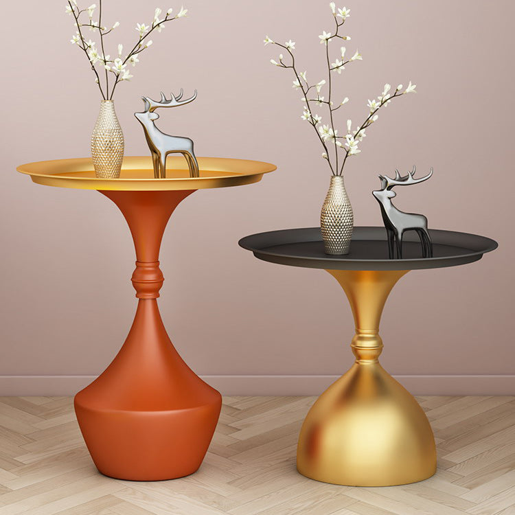 Mid-Century Modern Iron Coffee Cocktail Table Pedestal Cocktail Table for Living Room Clearhalo 'Coffee & Accent Tables' 'Coffee Tables' 'coffee_tables' 'furn' 'furn_coffee_tables' 'Furniture' 'Living Room Furniture' 5954541
