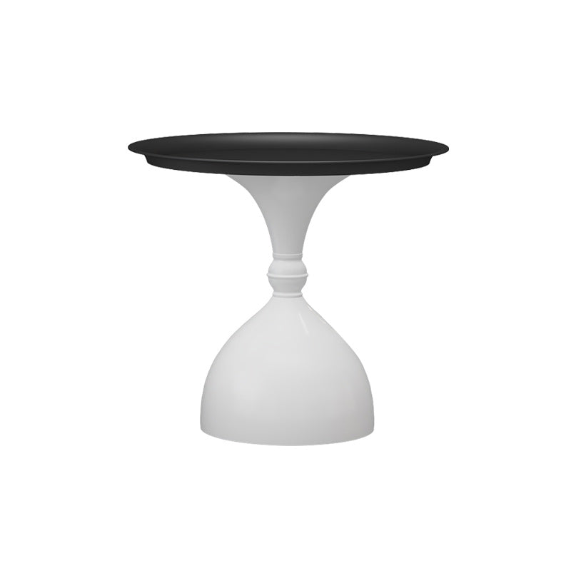 Mid-Century Modern Iron Coffee Cocktail Table Pedestal Cocktail Table for Living Room 20"L x 20"W x 18"H White Black Clearhalo 'Coffee & Accent Tables' 'Coffee Tables' 'coffee_tables' 'furn' 'furn_coffee_tables' 'Furniture' 'Living Room Furniture' 5954542