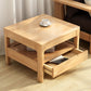 Solid Wood Square Top Side Table 17.7" Tall 4 Legs End Table with Drawer