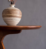 Tavolo da parte superiore rotondo in legno massiccio 23,6 "TABELLO DI FINE 3 gambe alto