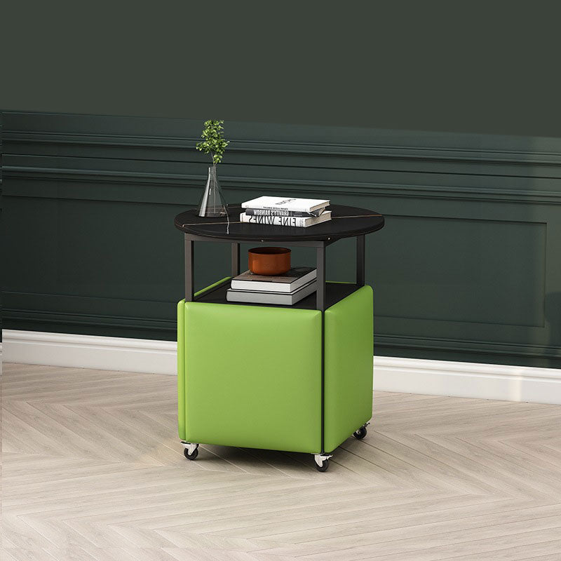 25.6" Tall Contemporary Style Side End Table Round Sofa Side Accent Table