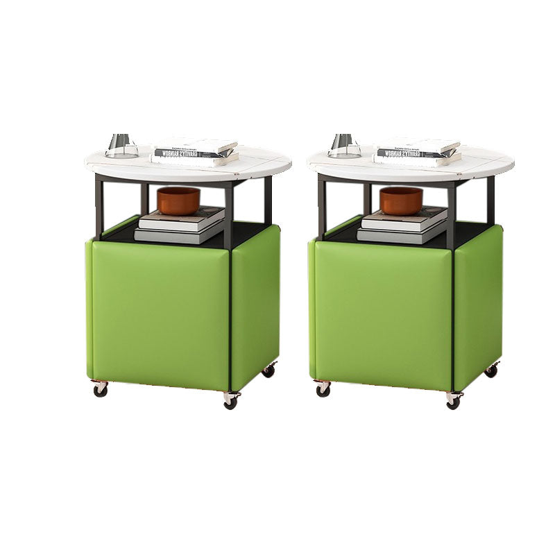 25.6" Tall Contemporary Style Side End Table Round Sofa Side Accent Table