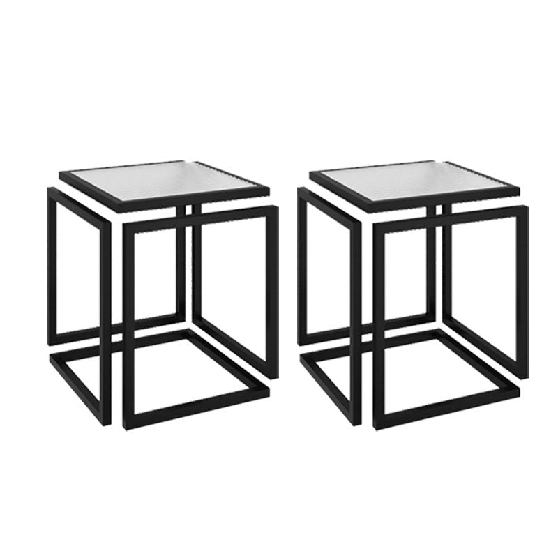 17.72" Tall Contemporary Style Side End Table Metal Frame Sofa Side Accent Table Black 2 Clearhalo 'Coffee & Accent Tables' 'End & Side Tables' 'end_side_tables' 'furn' 'furn_end_side_tables' 'Furniture' 'Living Room Furniture' 5954808